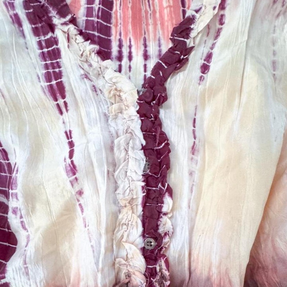 Vintage Old Navy Silk Tie Dye whimsy Blouse Womens Size XL - Picture 2 of 7